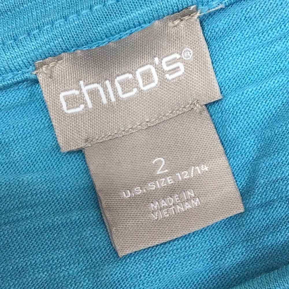 Chico’s blue tee shirt dress with side tie L12/14 - Picture 8 of 10